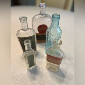 Vintage Medicine Bottle Collection - set of 5